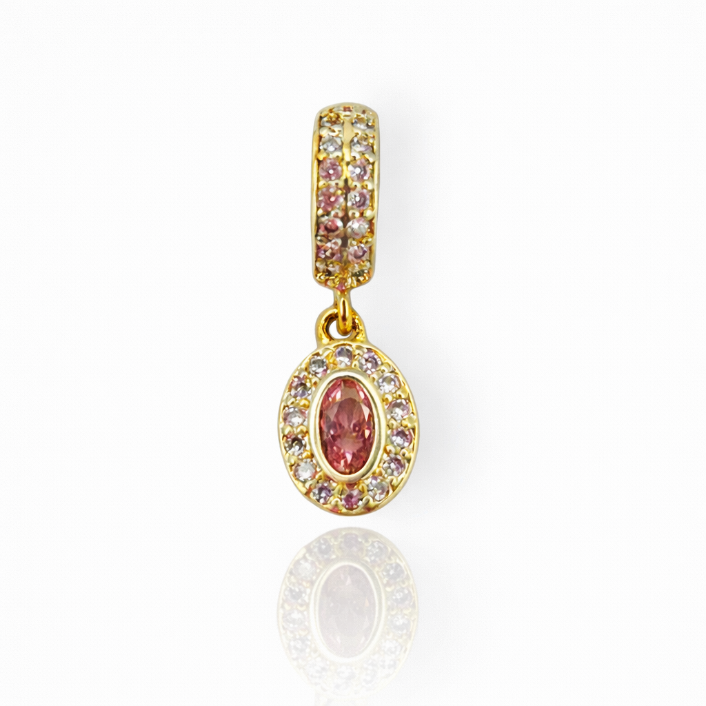 Pink Zirconia Charm | 18K Gold Plated | Pendant