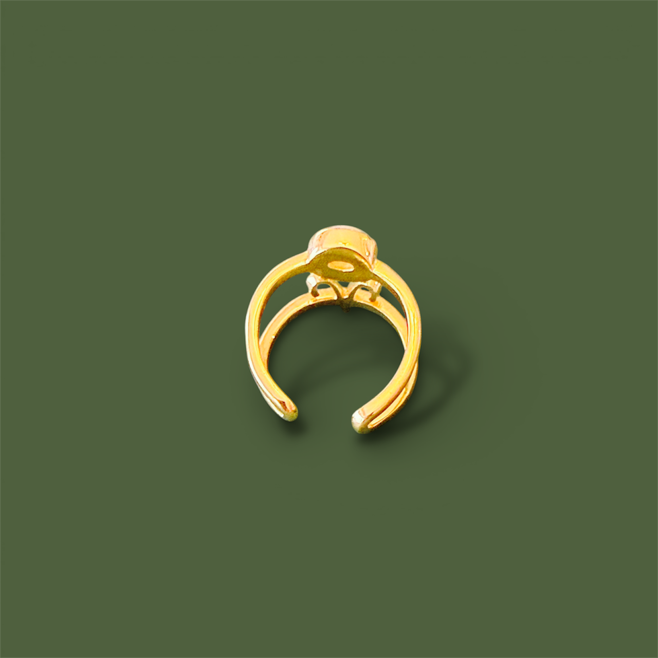 Capricorn Ring with White Agate | Natural Stone | 18k Plated