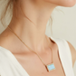 Turquoise Feldspar Necklace | 18K Gold plated | Natural Brazilian Stone | 40cm/15in