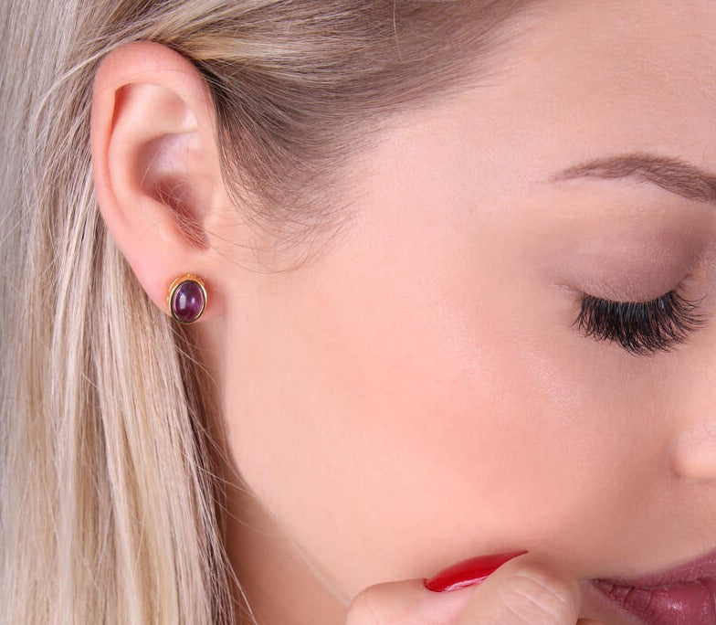 Amethyst Earrings | 18K Gold Plated