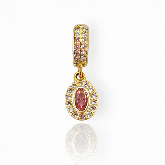Pink Zirconia Charm | 18K Gold Plated | Pendant