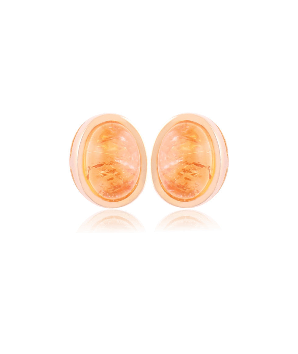 Citrine Stone Perfect Earrings | 18K Gold Plated | Natural Stone