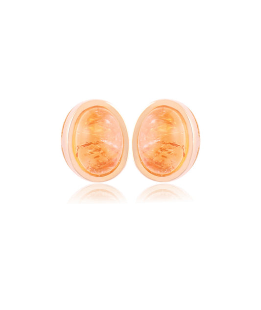 Citrine Stone Perfect Earrings | 18K Gold Plated | Natural Stone