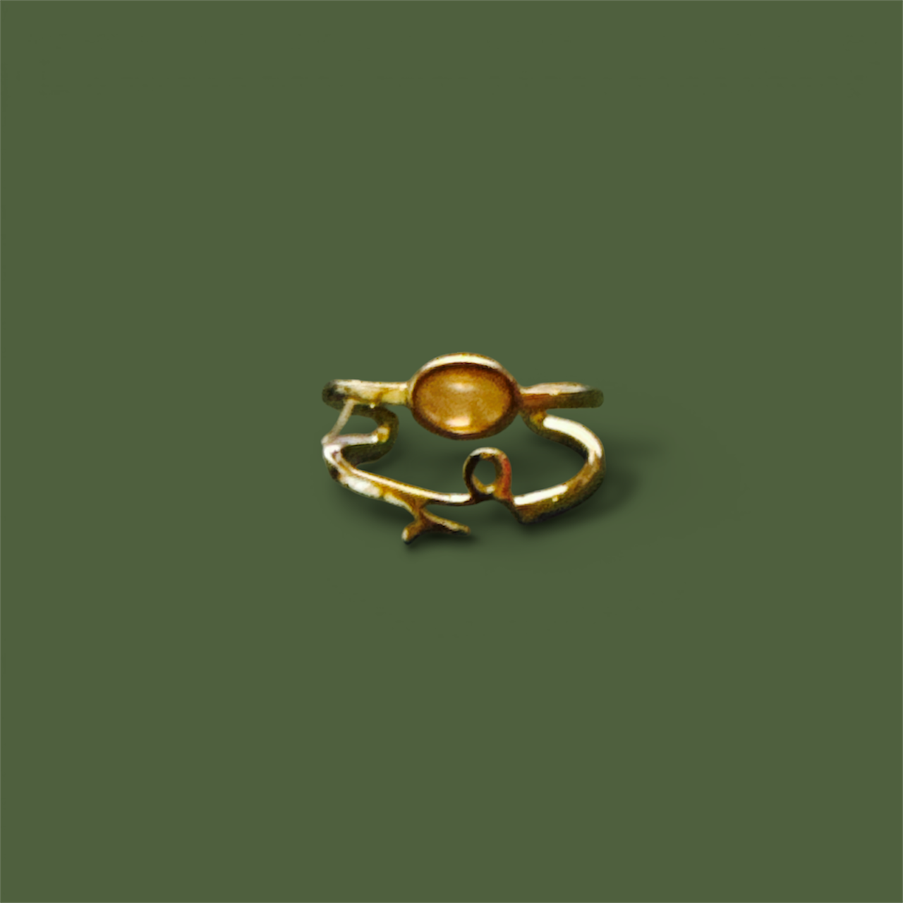 Capricorn Ring with White Agate | Natural Stone | 18k Plated