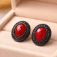 Earrings Agate Red “Terra” | 18K Gold Plated | Natural Stone