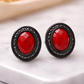 Earrings Agate Red “Terra” | 18K Gold Plated | Natural Stone