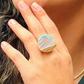 Striped Blue Agate | 18K Gold Plated | Natural Brazilian Stone