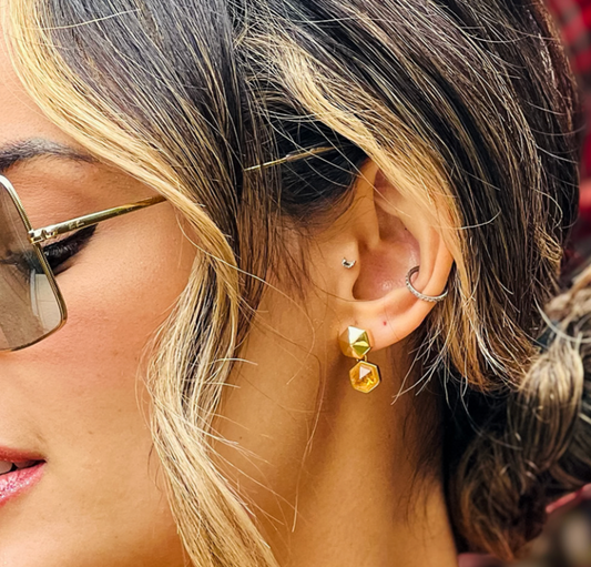 Citrine Earrings | 18k Gold Plated | Natural & Powerful Stone