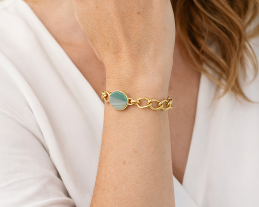 Striped Blue Agate Bracelet