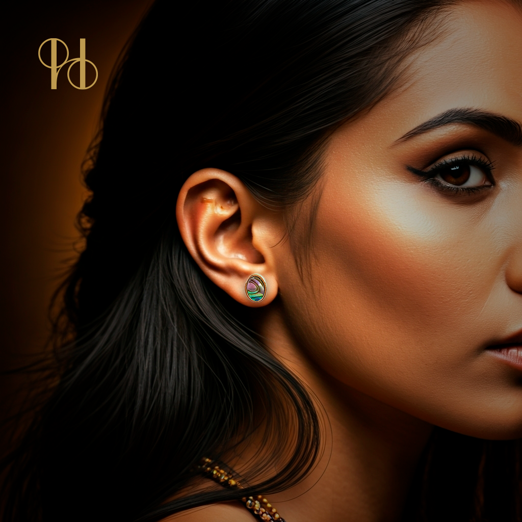 Abalone Earrings | 18K Gold Plated | Natural Stone