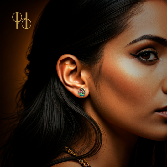 Abalone Earrings | 18K Gold Plated | Natural Stone