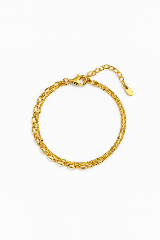 Duo Chain Bracelet | 18k Gold Plated