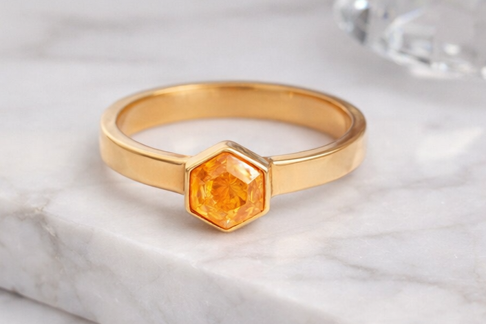 Citrine Ring | 18k Gold Plated | Natural Stone