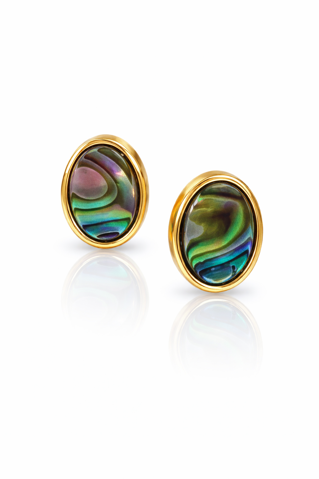 Abalone Earrings | 18K Gold Plated | Natural Stone