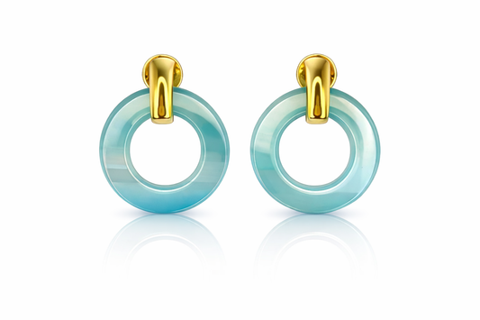 Striped Blue Agate Earrings