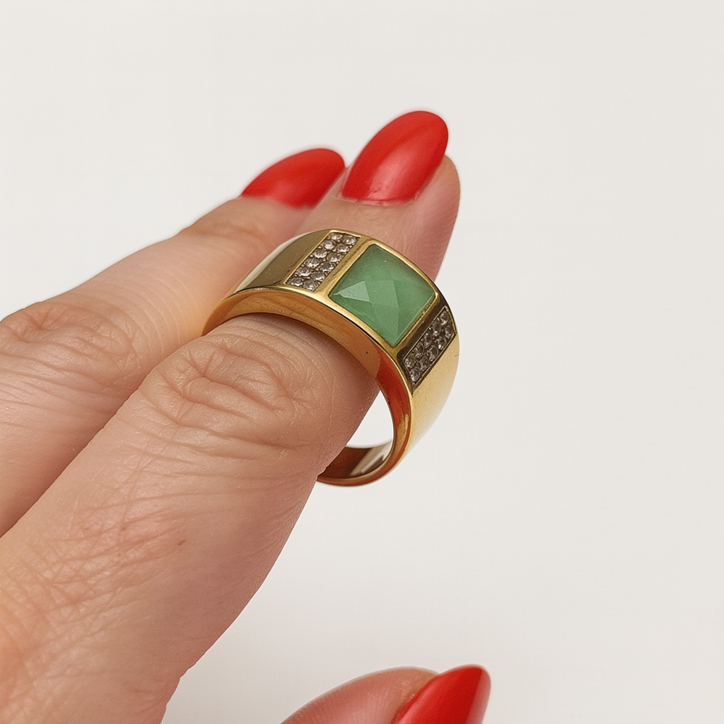 Ring It's Aventurine | 18K Gold Plated | Natural Stone