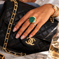Striped Green Agate Ring