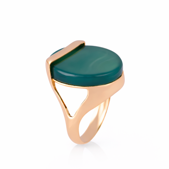 Striped Green Agate Ring