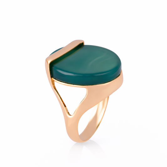 Striped Green Agate Ring
