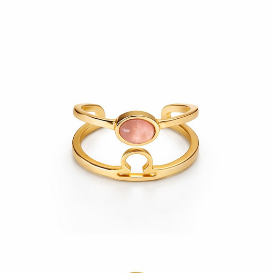 Rose Quartz Ring – Sun Sign LIBRA