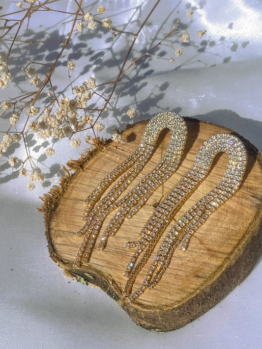 Fringe Earrings with Pavé Zirconia