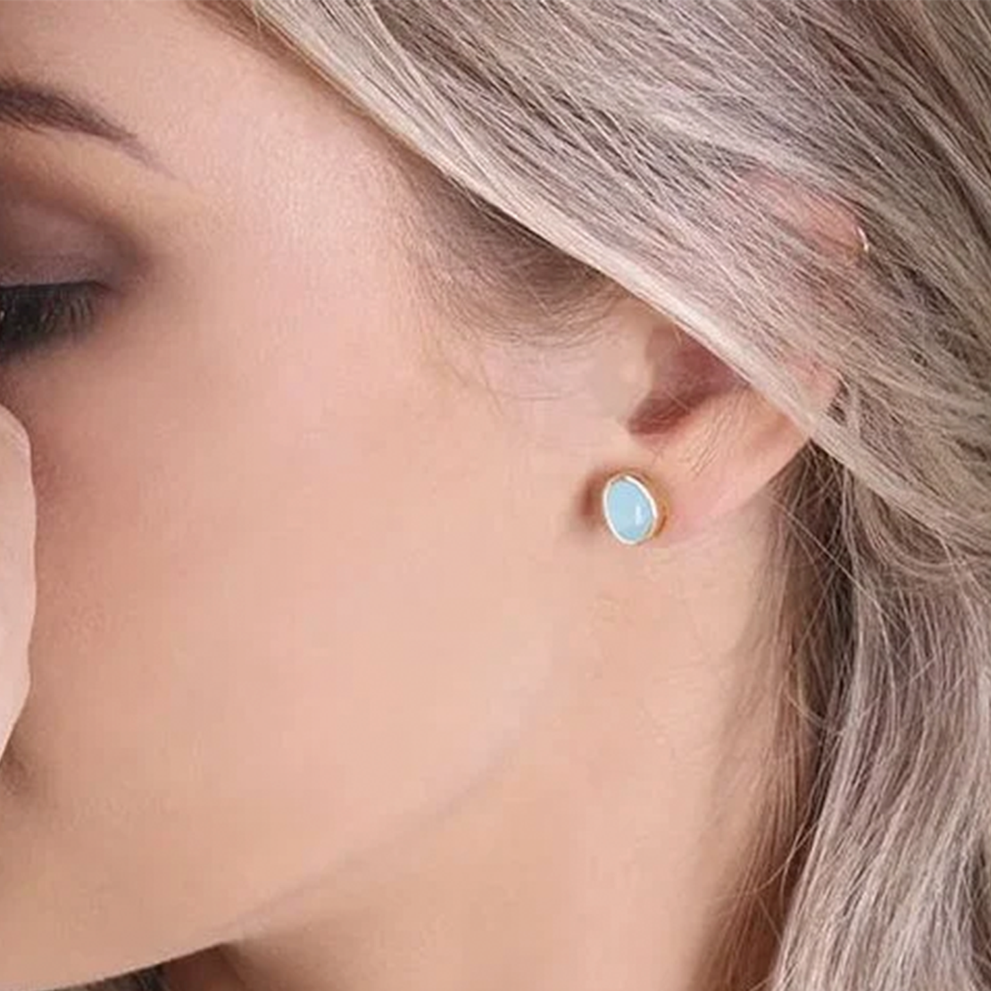 Sky Blue Agate Earrings