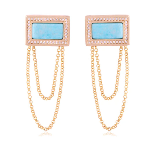 Turquoise Feldspar Earrings