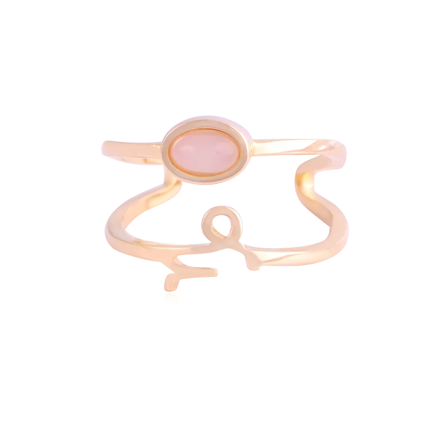 Capricorn Ring with White Agate | Natural Stone | 18k Plated