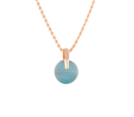 Striped Sky Blue Agate Necklace